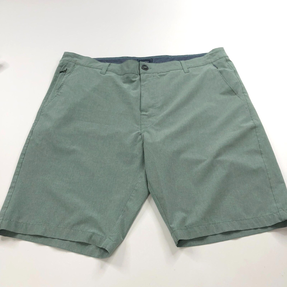 7 Diamonds Performance 38 (Fit 40 W) Stretch Flat Chino 10" Shorts Green MINT
